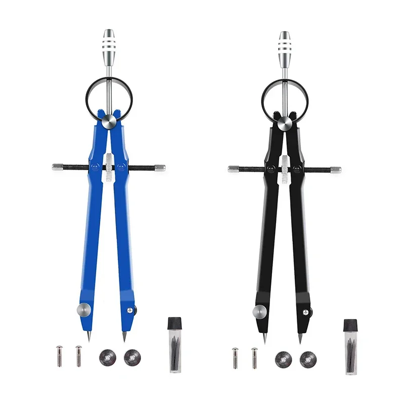 Math Geometry Set With Compass - 1個入り プロフェッショナルコンパス幾何学セット。ロック機能付きで、数学や精密な作図に最適。金属製で耐久性があり、立体図形や平面図形の正確な作図に使用できます。