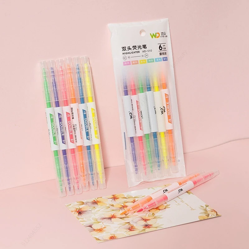 学校用パステルカラー蛍光ペン、ダブルヘッド、ユニークなウィン - Pastel Highlighter Set Double Ended のレビューと価格