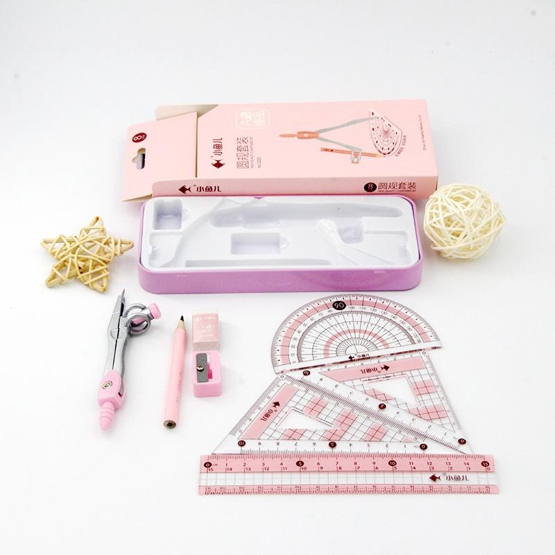 8点セットの幾何学数学用画材セット。定規、コンパス、鉛筆がセ - Math Geometry Set With Compass のレビューと価格
