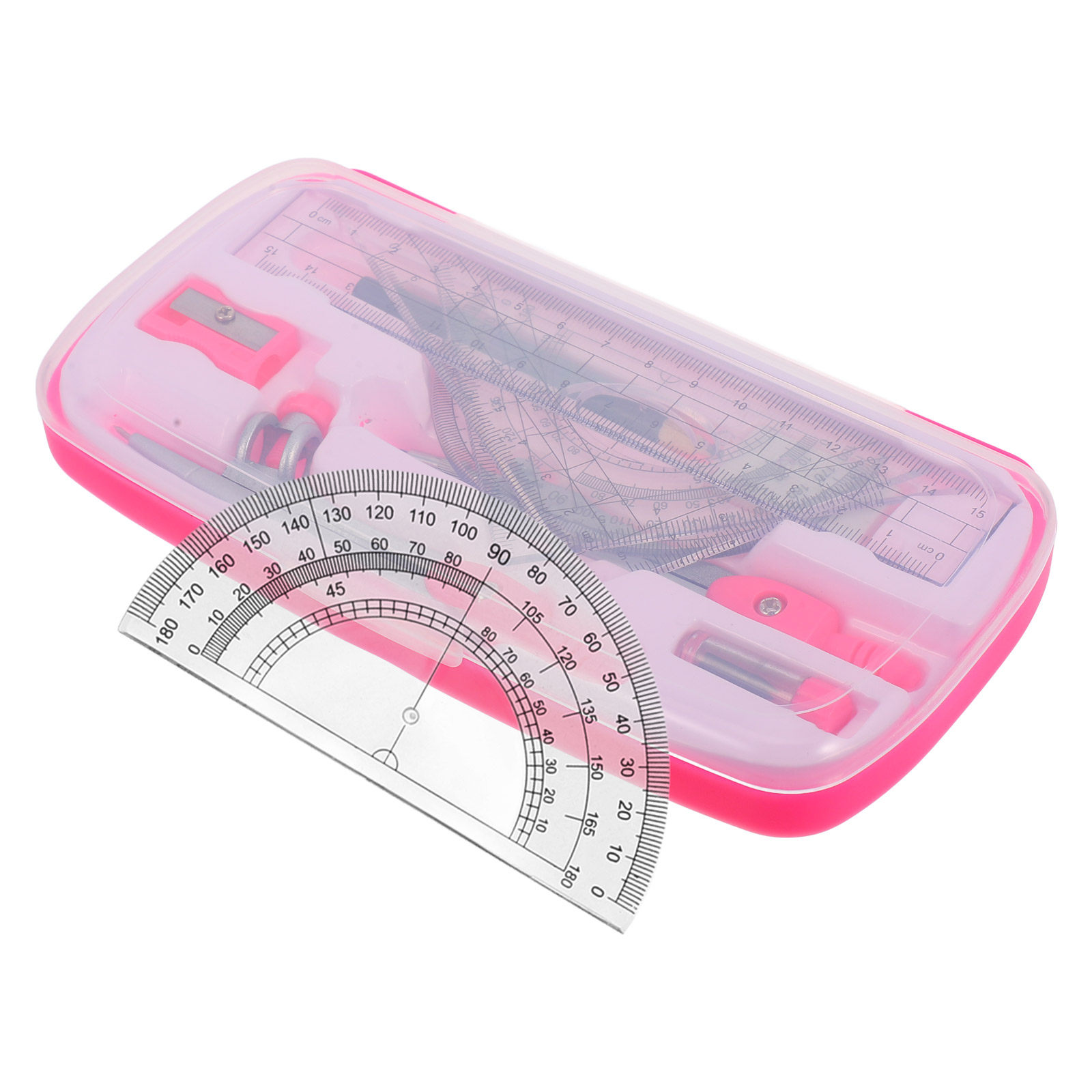 1. コンパスセット、数学用分度器、三角定規、直定規、多機能 - Math Geometry Set With Compass のレビューと価格